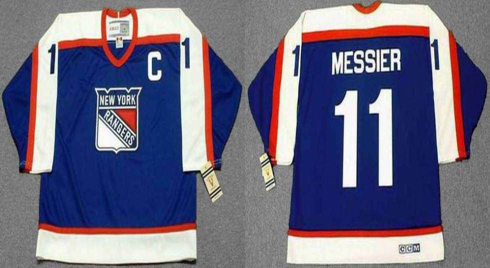 2019 Men New York Rangers 11 Messier blue style2 CCM NHL jerseys